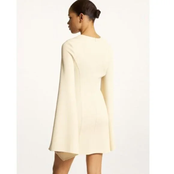 Michael Kors Collection Ivory Wool Bell-Sleeve Sheath Dress 10 Italy - Picture 3 of 11